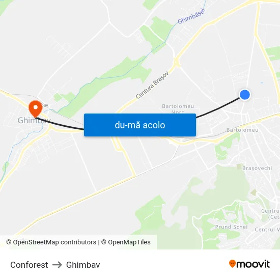 Harta de Conforest către Ghimbav