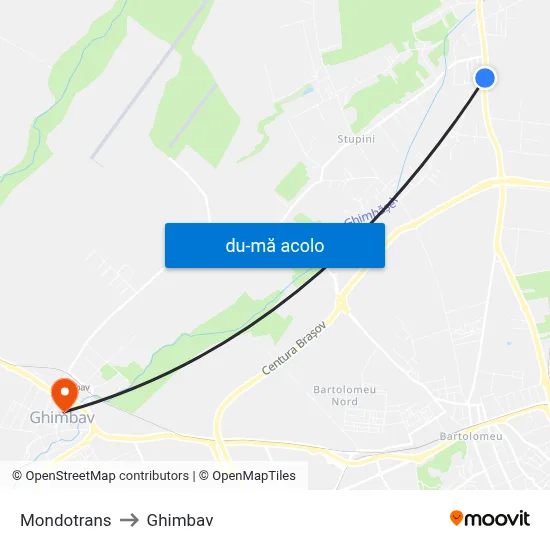 Harta de Mondotrans către Ghimbav