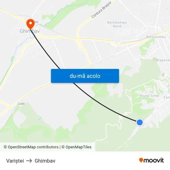 Harta de Variştei către Ghimbav