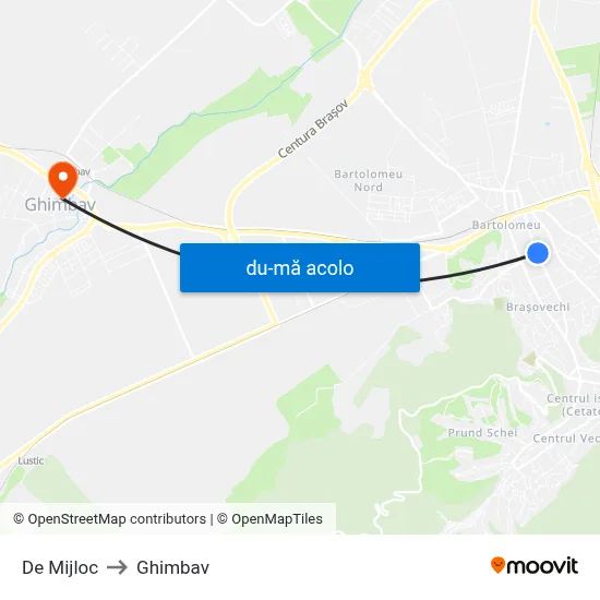 Harta de De Mijloc către Ghimbav