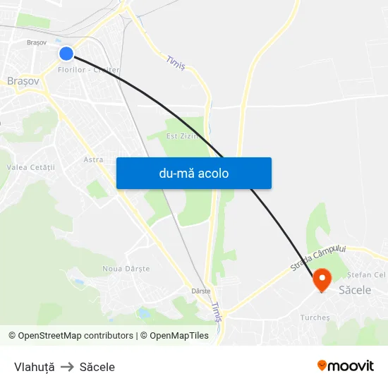 Harta de Vlahuță către Săcele