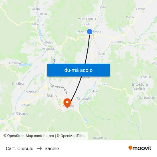 Harta de Cart. Ciucului către Săcele