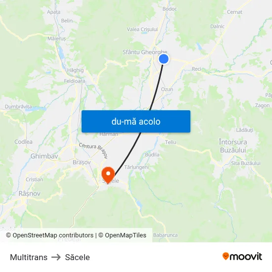 Harta de Multitrans către Săcele