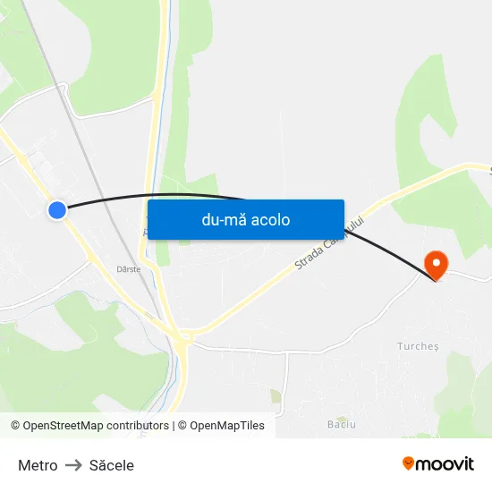 Harta de Metro către Săcele