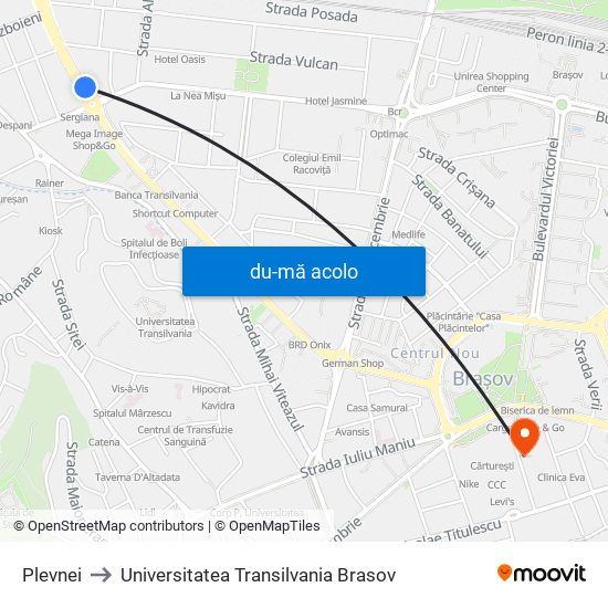 Harta de Plevnei către Universitatea Transilvania Brasov