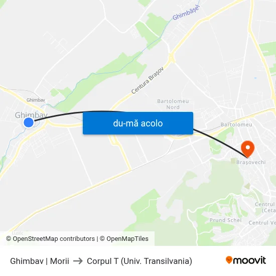 Harta de Ghimbav | Morii către Corpul T (Univ. Transilvania)
