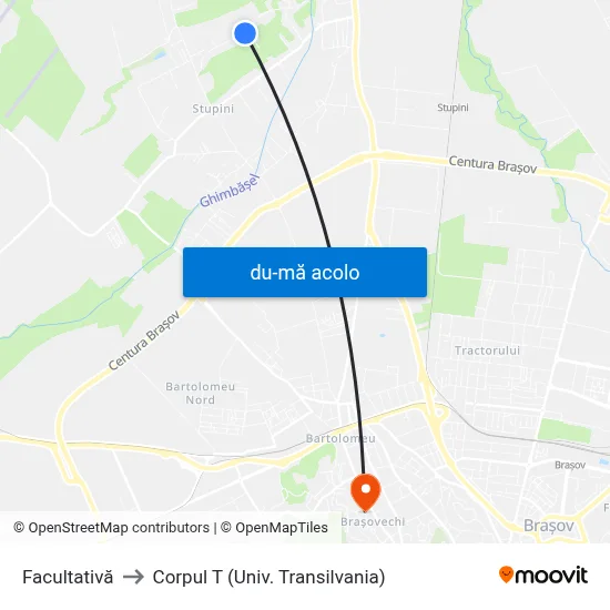 Harta de Facultativă către Corpul T (Univ. Transilvania)