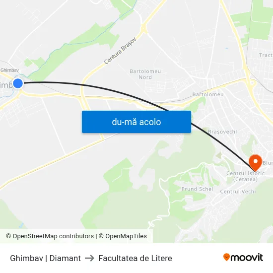 Harta de Ghimbav | Diamant către Facultatea de Litere