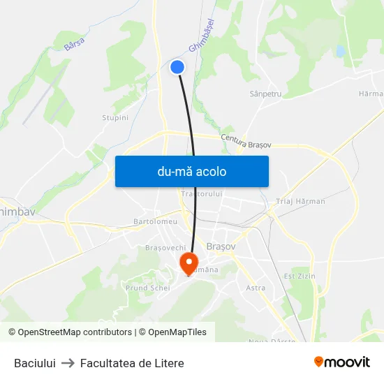 Harta de Baciului către Facultatea de Litere