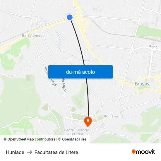 Harta de Huniade către Facultatea de Litere