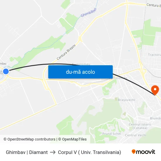 Harta de Ghimbav | Diamant către Corpul V ( Univ. Transilvania)