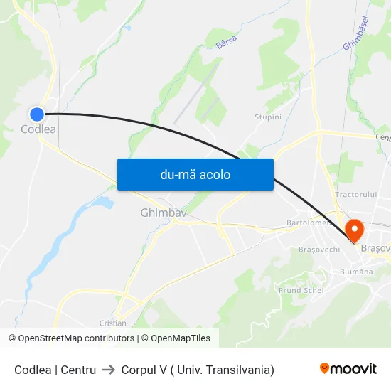 Harta de Codlea | Centru către Corpul V ( Univ. Transilvania)