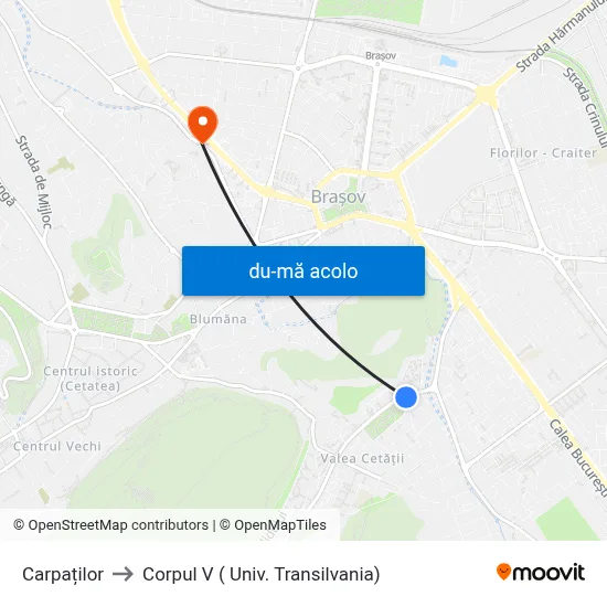 Harta de Carpaților către Corpul V ( Univ. Transilvania)
