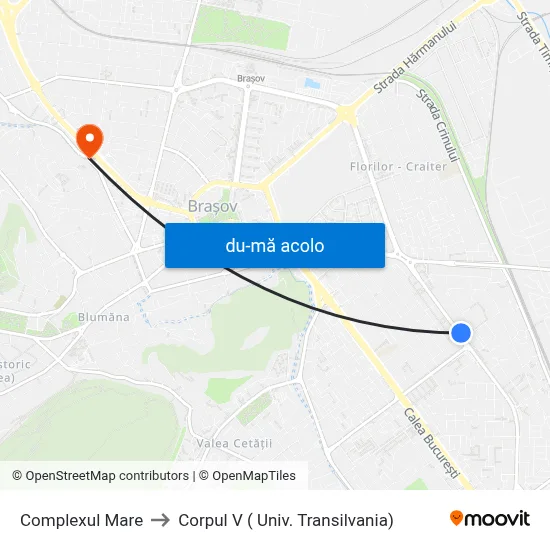 Harta de Complexul Mare către Corpul V ( Univ. Transilvania)