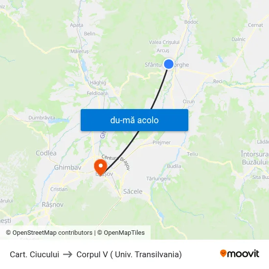 Harta de Cart. Ciucului către Corpul V ( Univ. Transilvania)