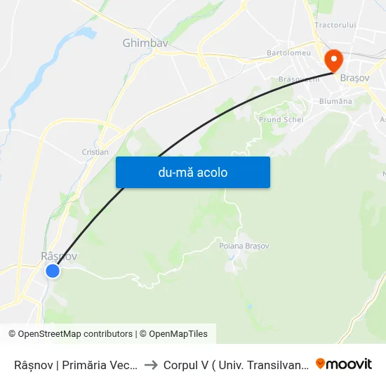 Harta de Râșnov | Primăria Veche către Corpul V ( Univ. Transilvania)
