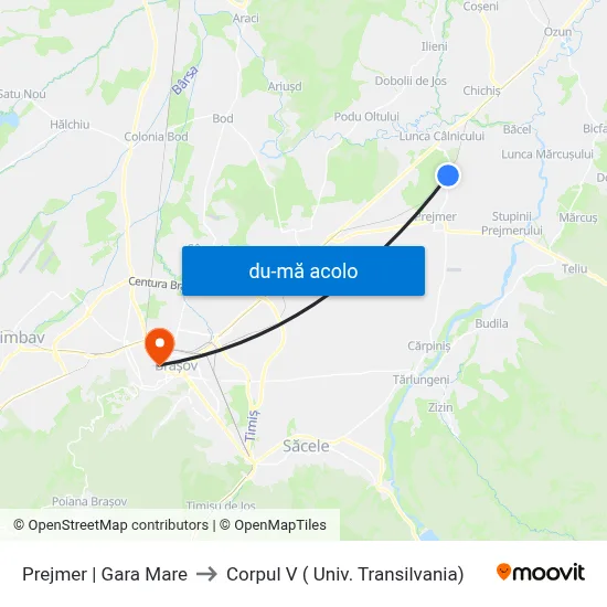 Harta de Prejmer | Gara Mare către Corpul V ( Univ. Transilvania)
