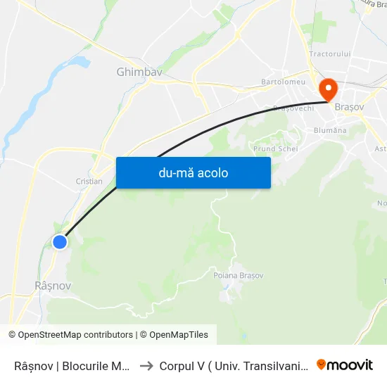 Harta de Râșnov | Blocurile Man către Corpul V ( Univ. Transilvania)