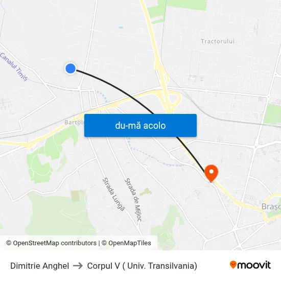 Harta de Dimitrie Anghel către Corpul V ( Univ. Transilvania)