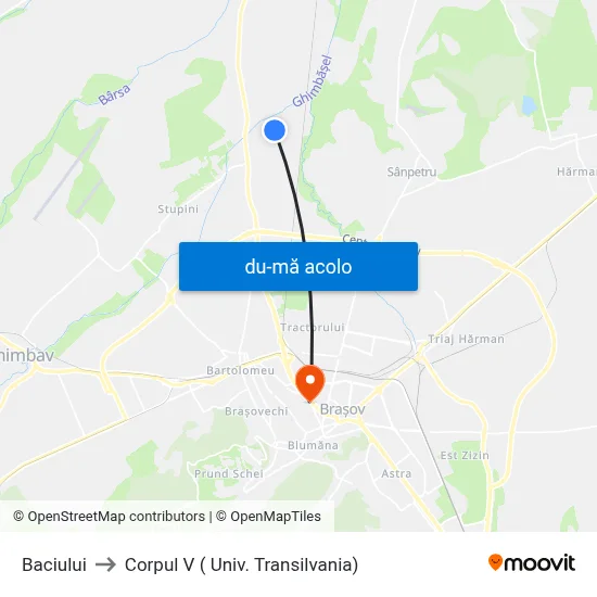 Harta de Baciului către Corpul V ( Univ. Transilvania)