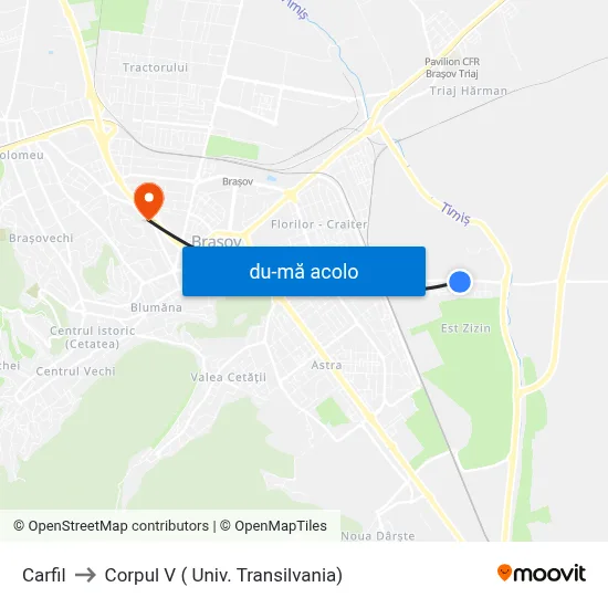 Harta de Carfil către Corpul V ( Univ. Transilvania)