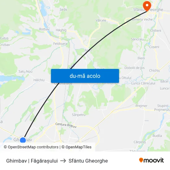 Harta de Ghimbav | Făgărașului către Sfântu Gheorghe