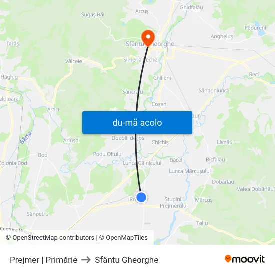 Harta de Prejmer | Primărie către Sfântu Gheorghe