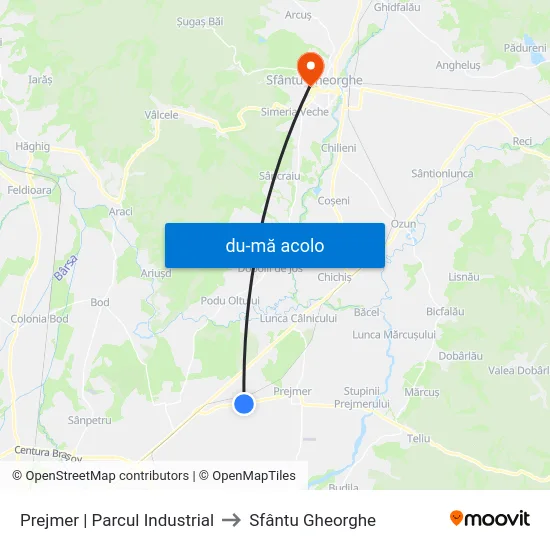 Harta de Prejmer | Parcul Industrial către Sfântu Gheorghe