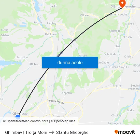 Harta de Ghimbav | Troița Morii către Sfântu Gheorghe