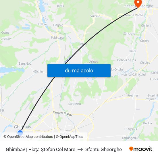 Harta de Ghimbav | Piața Ștefan Cel Mare către Sfântu Gheorghe