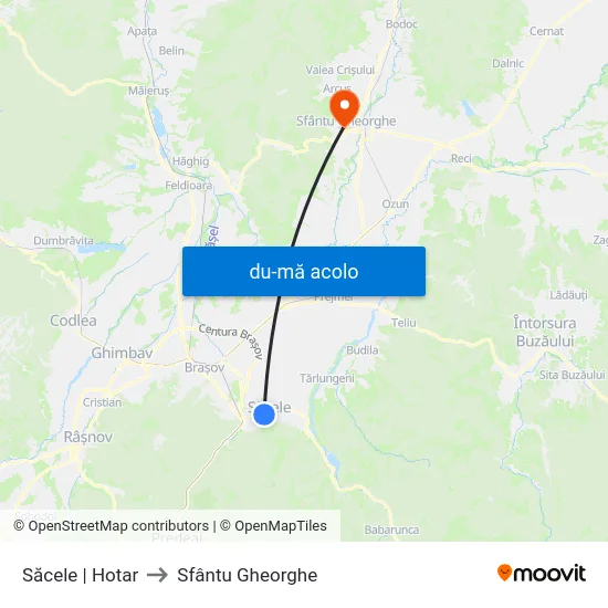 Harta de Săcele | Hotar către Sfântu Gheorghe