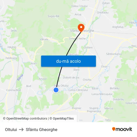 Harta de Oltului către Sfântu Gheorghe
