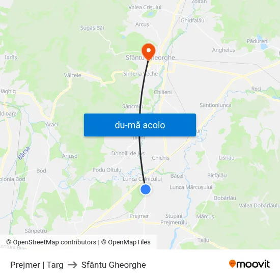 Harta de Prejmer | Targ către Sfântu Gheorghe