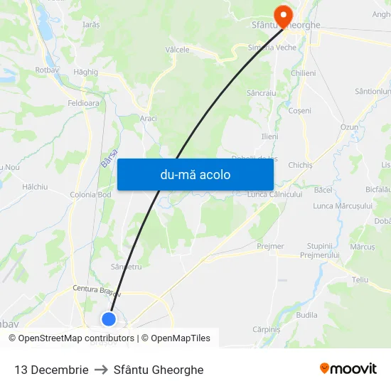 Harta de 13 Decembrie către Sfântu Gheorghe