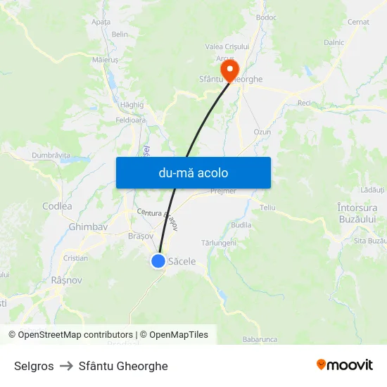 Harta de Selgros către Sfântu Gheorghe