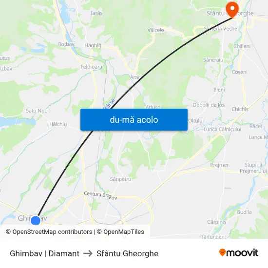 Harta de Ghimbav | Diamant către Sfântu Gheorghe