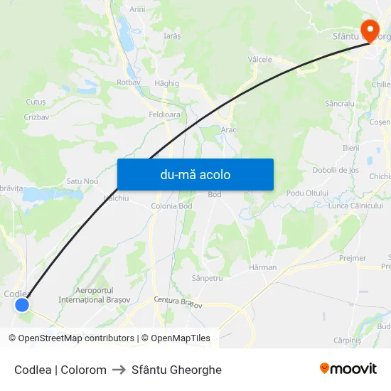 Harta de Codlea | Colorom către Sfântu Gheorghe