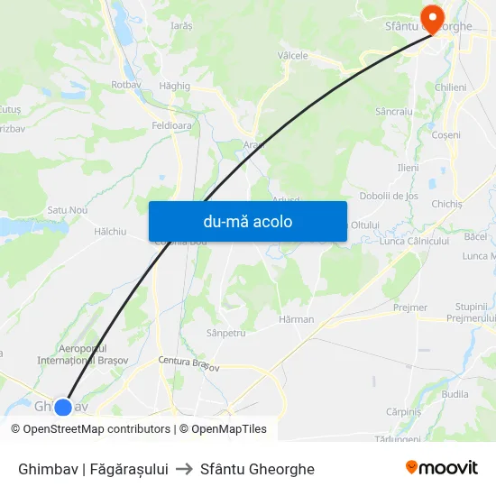 Harta de Ghimbav | Făgărașului către Sfântu Gheorghe