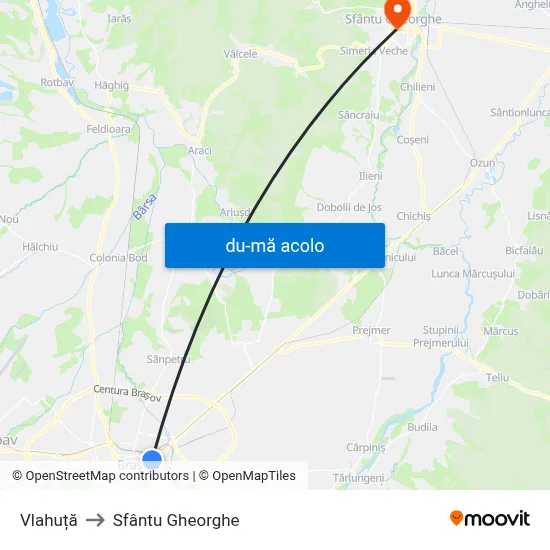 Harta de Vlahuță către Sfântu Gheorghe