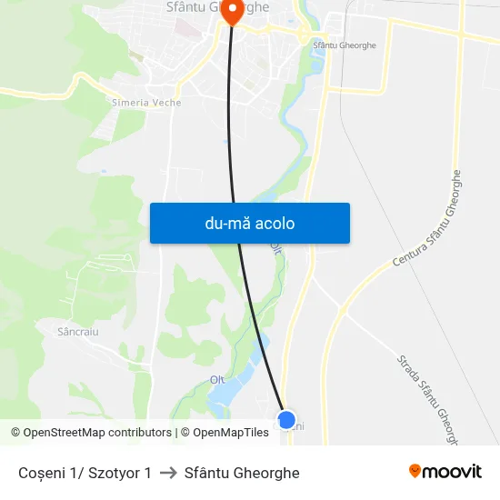 Harta de Coșeni 1/  Szotyor 1 către Sfântu Gheorghe