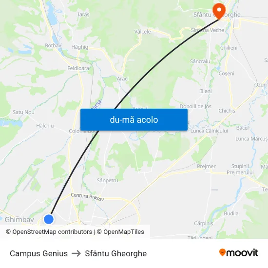 Harta de Campus Genius către Sfântu Gheorghe