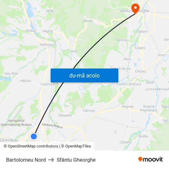 Harta de Bartolomeu Nord către Sfântu Gheorghe