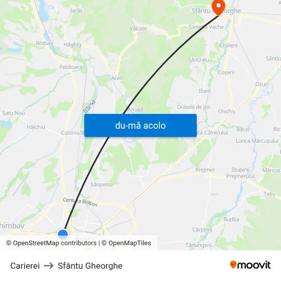 Harta de Carierei către Sfântu Gheorghe
