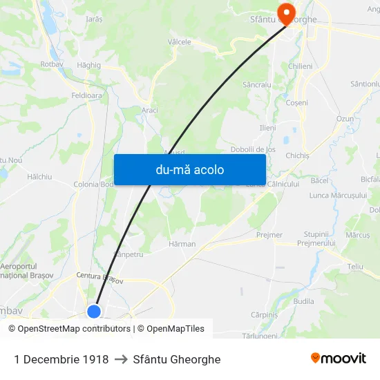 Harta de 1 Decembrie 1918 către Sfântu Gheorghe
