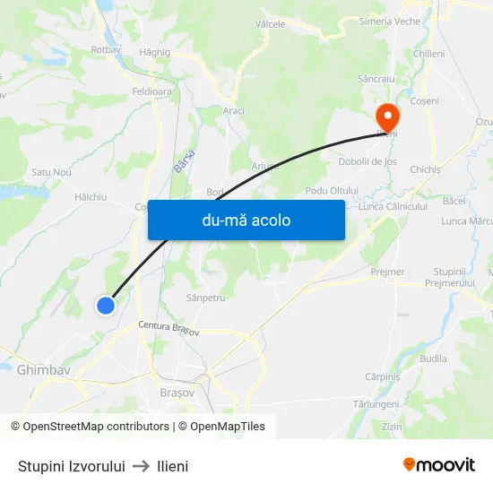 Harta de Stupini Izvorului către Ilieni