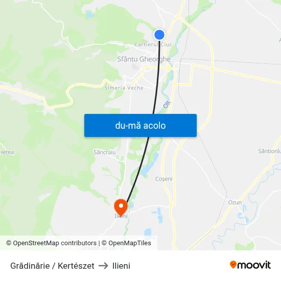 Harta de Grădinărie / Kertészet către Ilieni