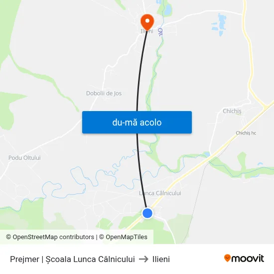 Harta de Prejmer | Școala Lunca Câlnicului către Ilieni