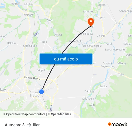 Harta de Autogara 3 către Ilieni