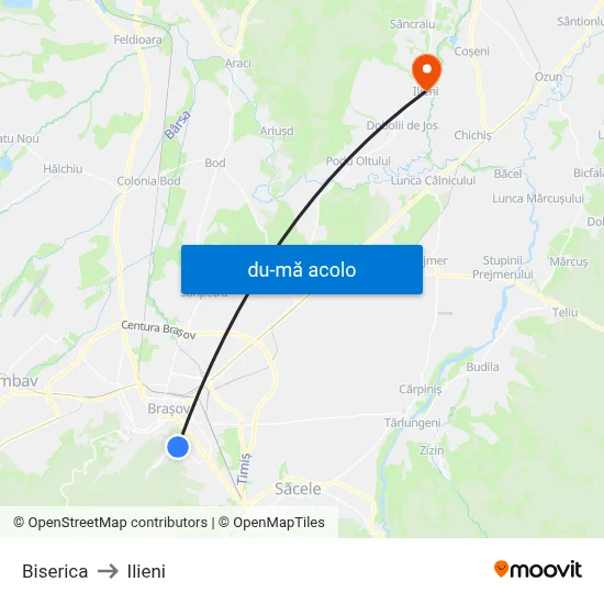 Harta de Biserica către Ilieni