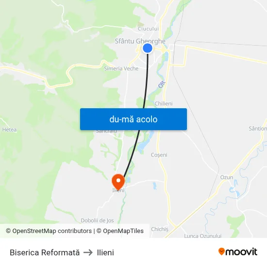 Harta de Biserica Reformată către Ilieni